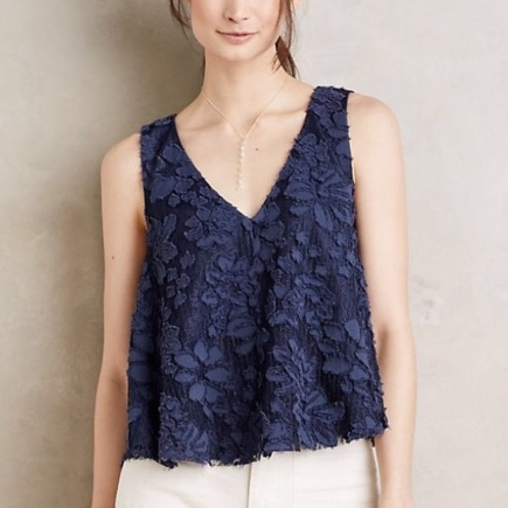 Anthropologie Maeve Kenia Swing Tank Lace Blue
